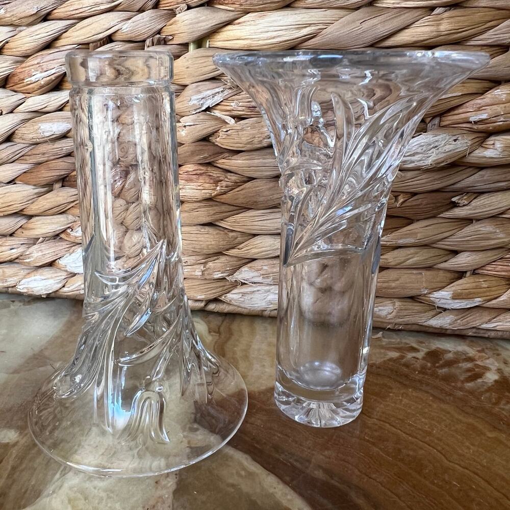 Tulip Crystal Candleholder Pair